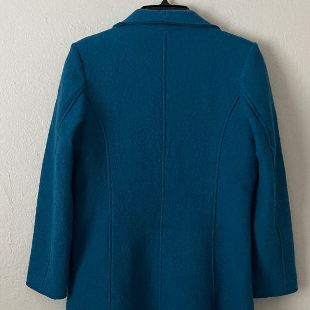 NWT Soft Surroundings Plaza Boiled Wool Coat Jacket Teal In Size S - Picture 7 of 16